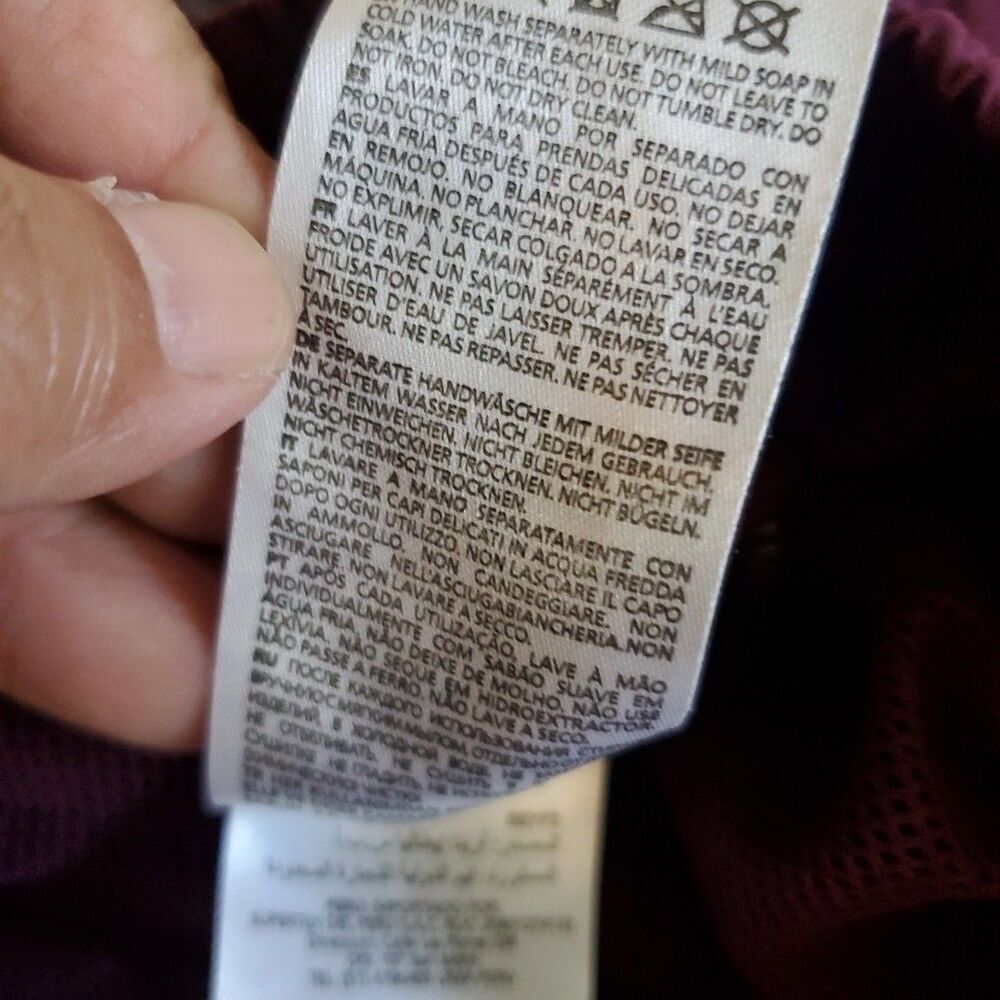 Arena Mens Swim Trunks Maroon Burgundy Blue Logo Elastic Waist Pockets Size M - Picture 13 of 15